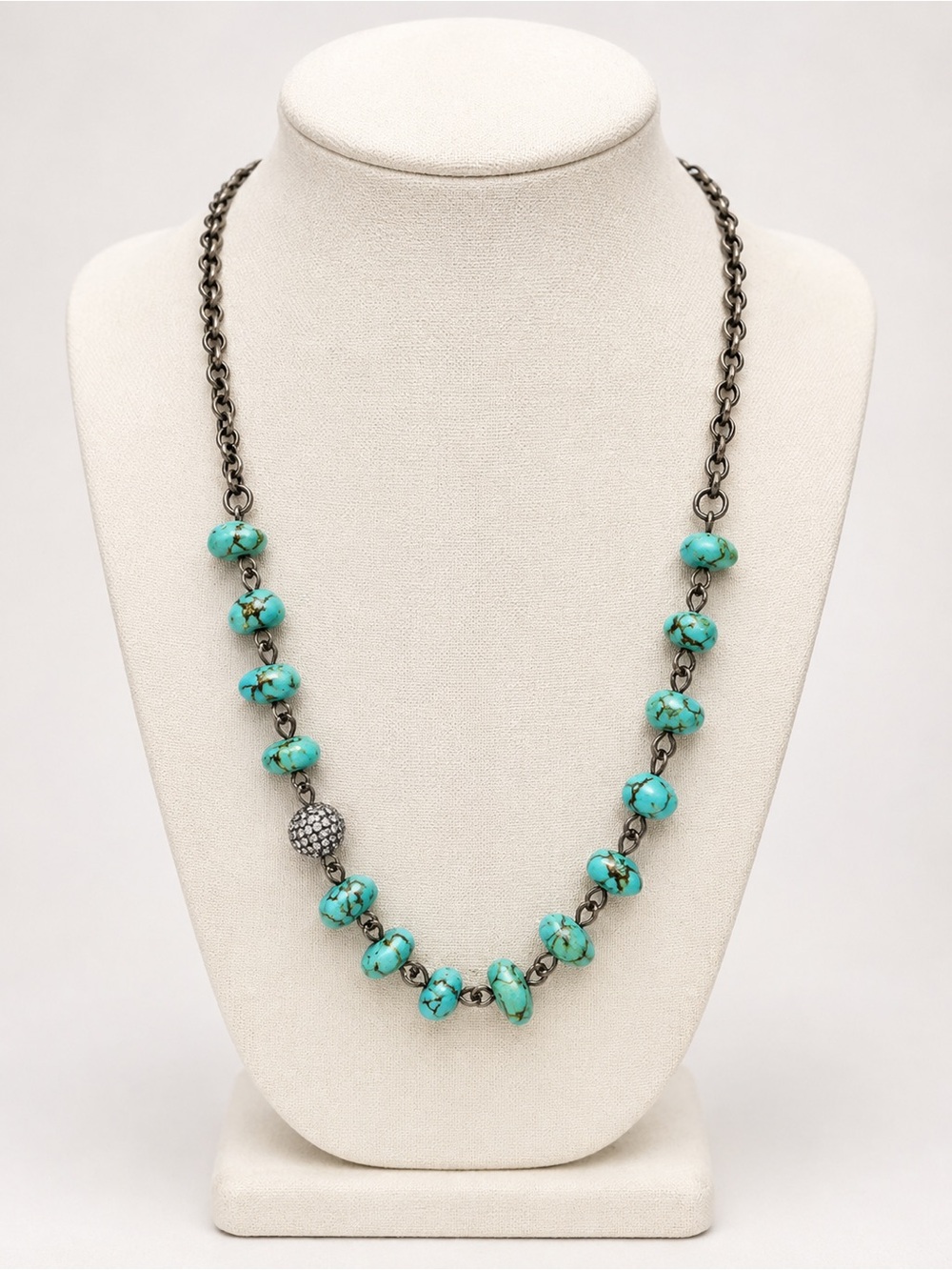 Turquoise and crystal necklace